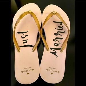 Kate Spade Just Married Flip Flops